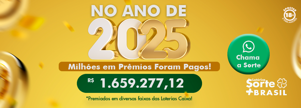 No ano de 2025 mais de milhões em prêmios foram pagos! R$ 1.659.277,12 premiados em diversas faixas das Loterias Caixa!